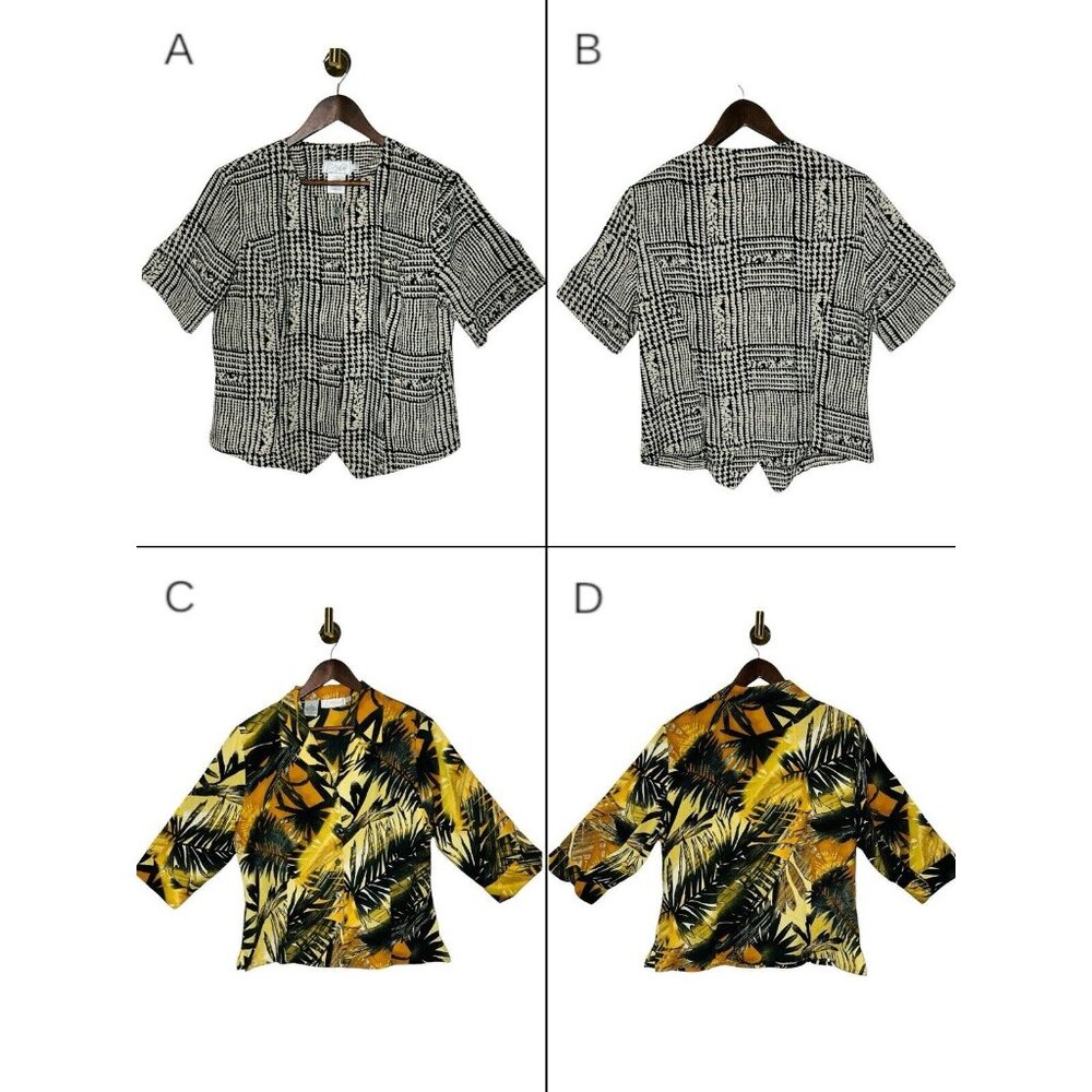 *Set Of Two* VTG 80s Kathy Che Womens Sz 14 Button Up Blouses EUC ($150)